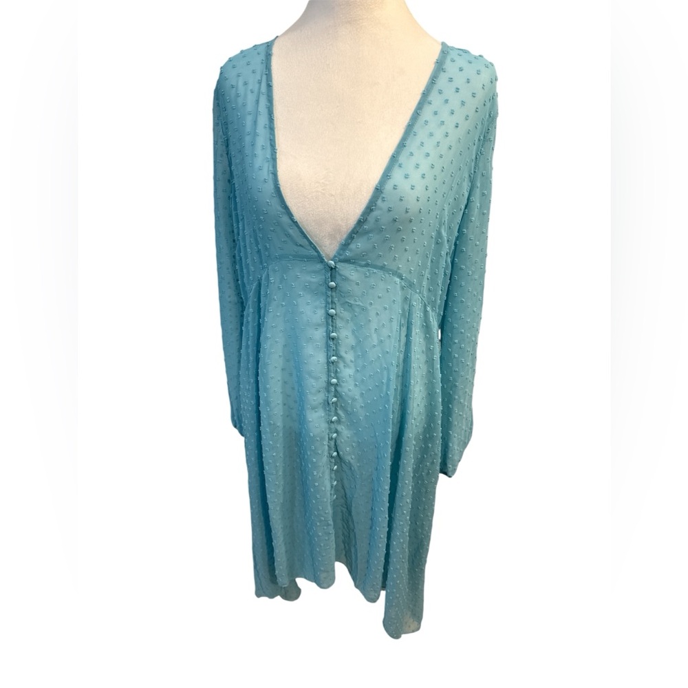 Kate & Mallory Sky Blue Textured cover up Dress